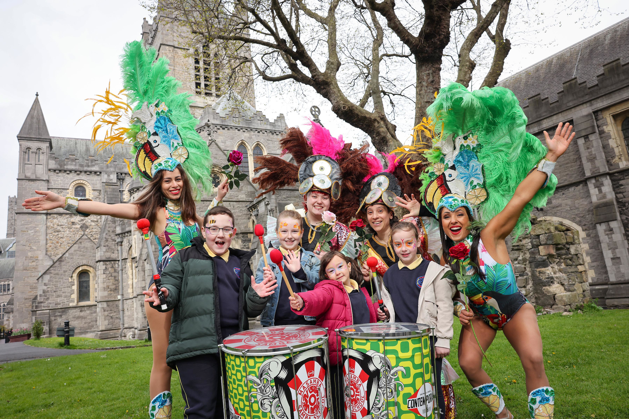 Masamba Samba School with St Brigid's Primary School Students at Christchurch Cathedral, Culture Date with Dublin 8 Festival Launch 2024, Photo Credit: Marc O'Sullivan