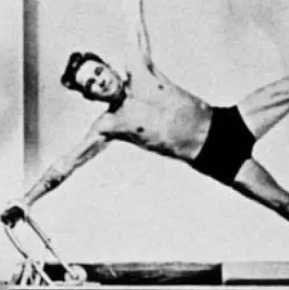 Joseph Pilates on reformer Rachel Flynn